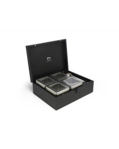 Coffret à thé noir + 4 boîtes + cuillère