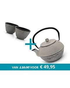 Théière Jang avec 2 tasses, gris béton