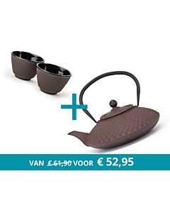 Théière Xilin avec 2 tasses, aubergine