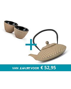 Théière Xilin avec 2 tasses, camel