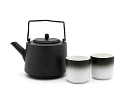 Set Hubei 1,2L noir avec 2 mugs