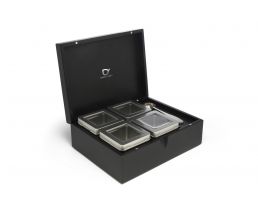 Coffret à thé noir + 4 boîtes + cuillère