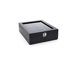 Coffret à thé bambou 9 comp. fenêtre noir