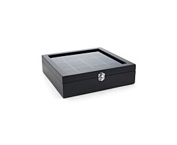 Coffret à thé bambou 12 comp. fenêtre noir