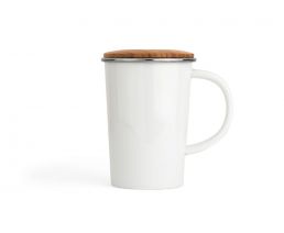 Mug 400ml blanc, filtre + couvercle