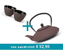 Théière Xilin avec 2 tasses, aubergine