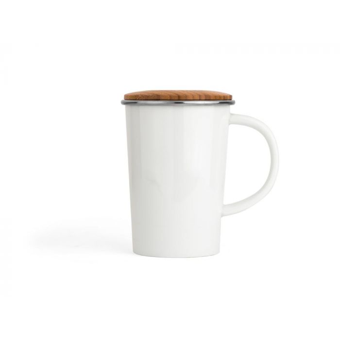 Mug 400ml blanc, filtre + couvercle